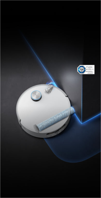 Robot aspirador Dreame Aqua10 Ultra Roller Complete con rodillo lateral que llega hasta los bordes para una cobertura total
